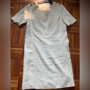 Tory Burch Gray Sheath Mini Dress Scoop Neck Short Sleeve